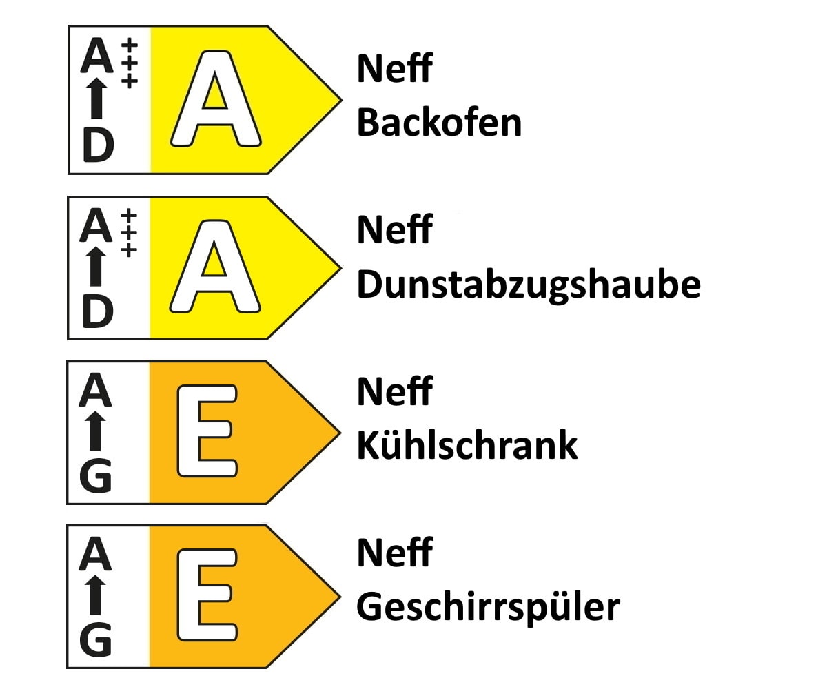 Einbauküche Felde, alpinweiß Hochglanz, inkl. Neff Elektrogeräte