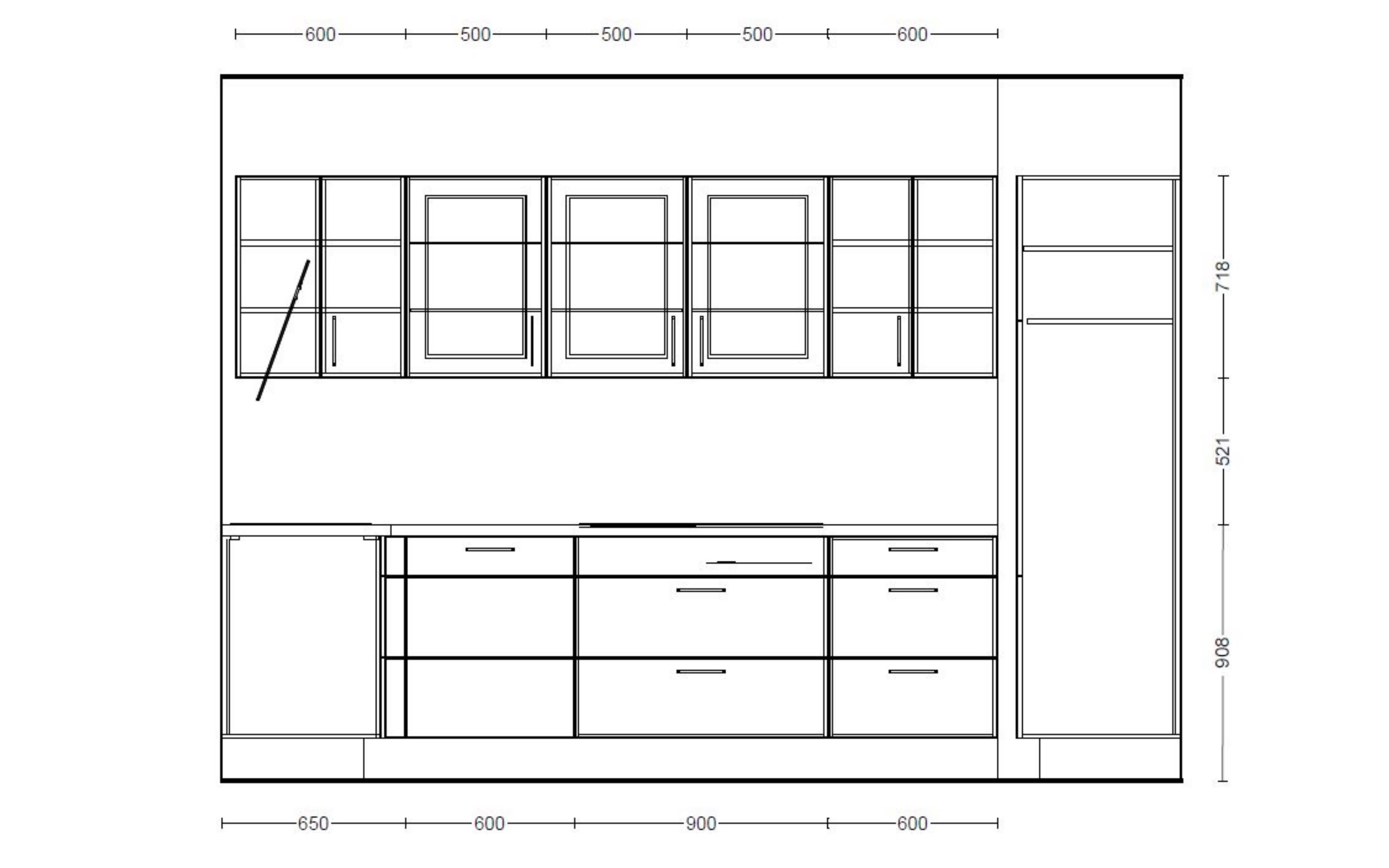 Einbauküche Stadum/Forst, Eiche Havanna Nachbildung, inkl. Privileg Geschirrspüler