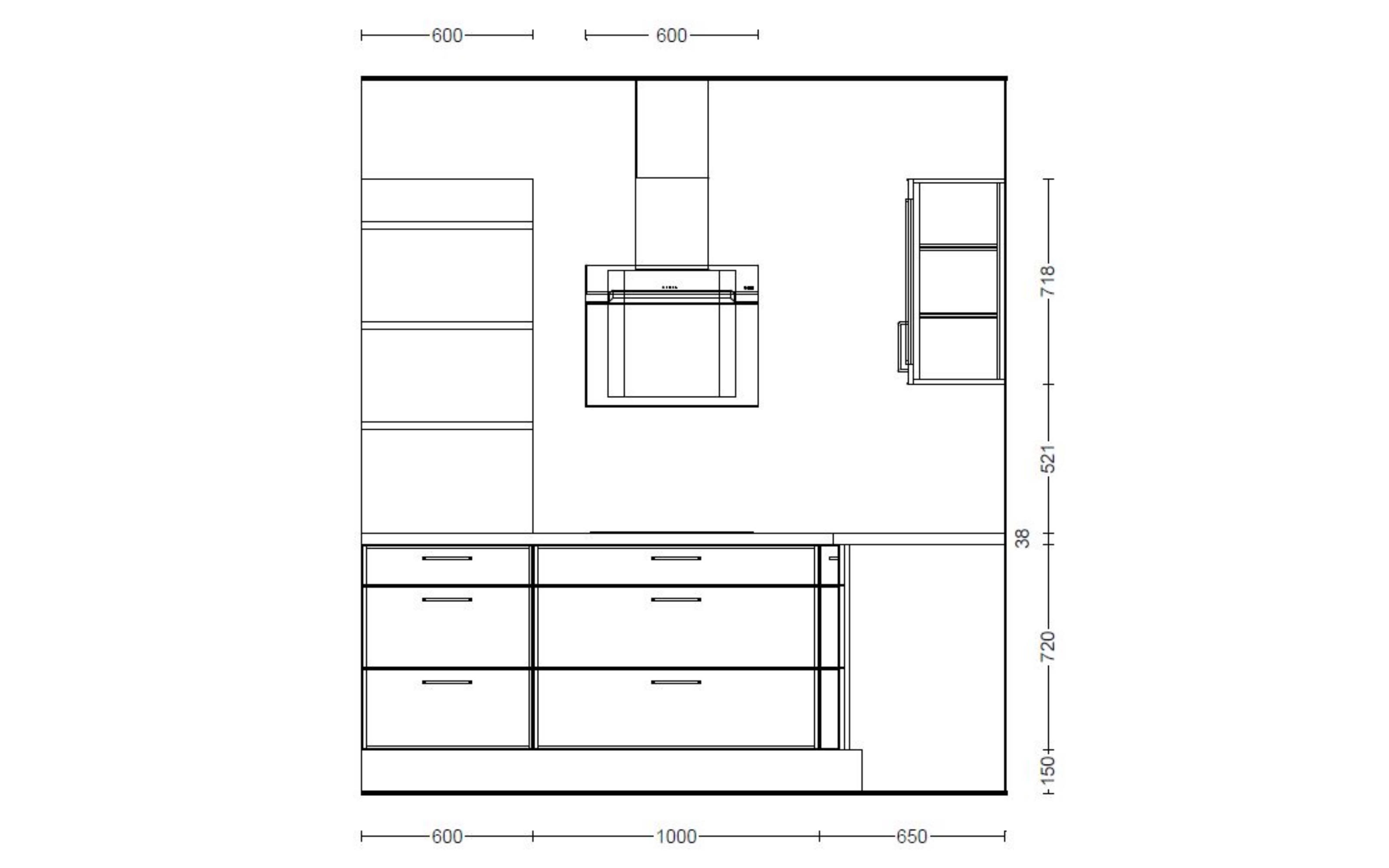 Einbauküche Stadum/Forst, Eiche Havanna Nachbildung, inkl. Privileg Geschirrspüler