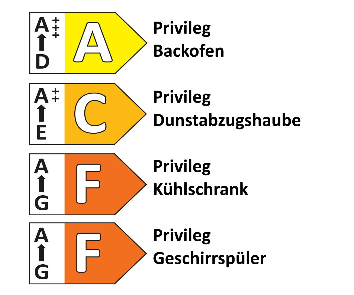 Einbauküche Esilia, rostrot, inkl. Privileg Elektrogeräte