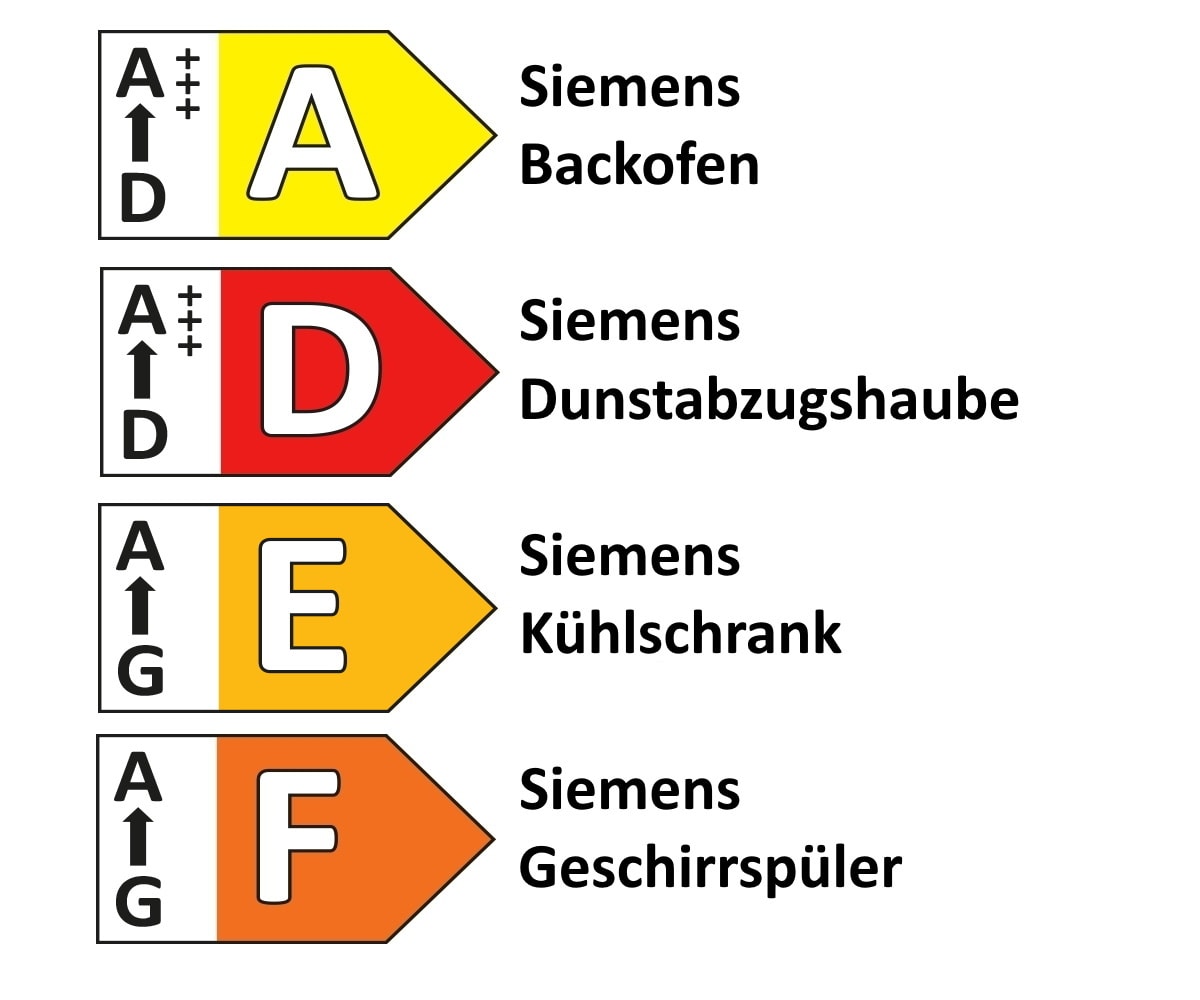 Einbauküche Felde, seidengrau Laklaminat Hochglanz, inkl. Siemens Elektrogeräte