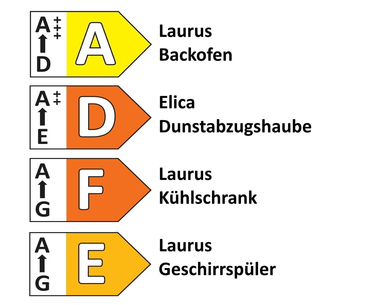 Einbauküche Flash, seidengrau, inkl. Elektrogeräte