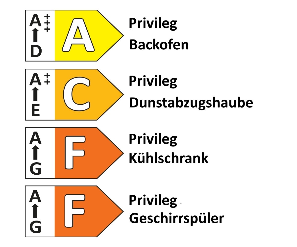 Einbauküche Torna, Lacklaminat schiefergrau supermatt, inkl. Privileg Elektrogeräte