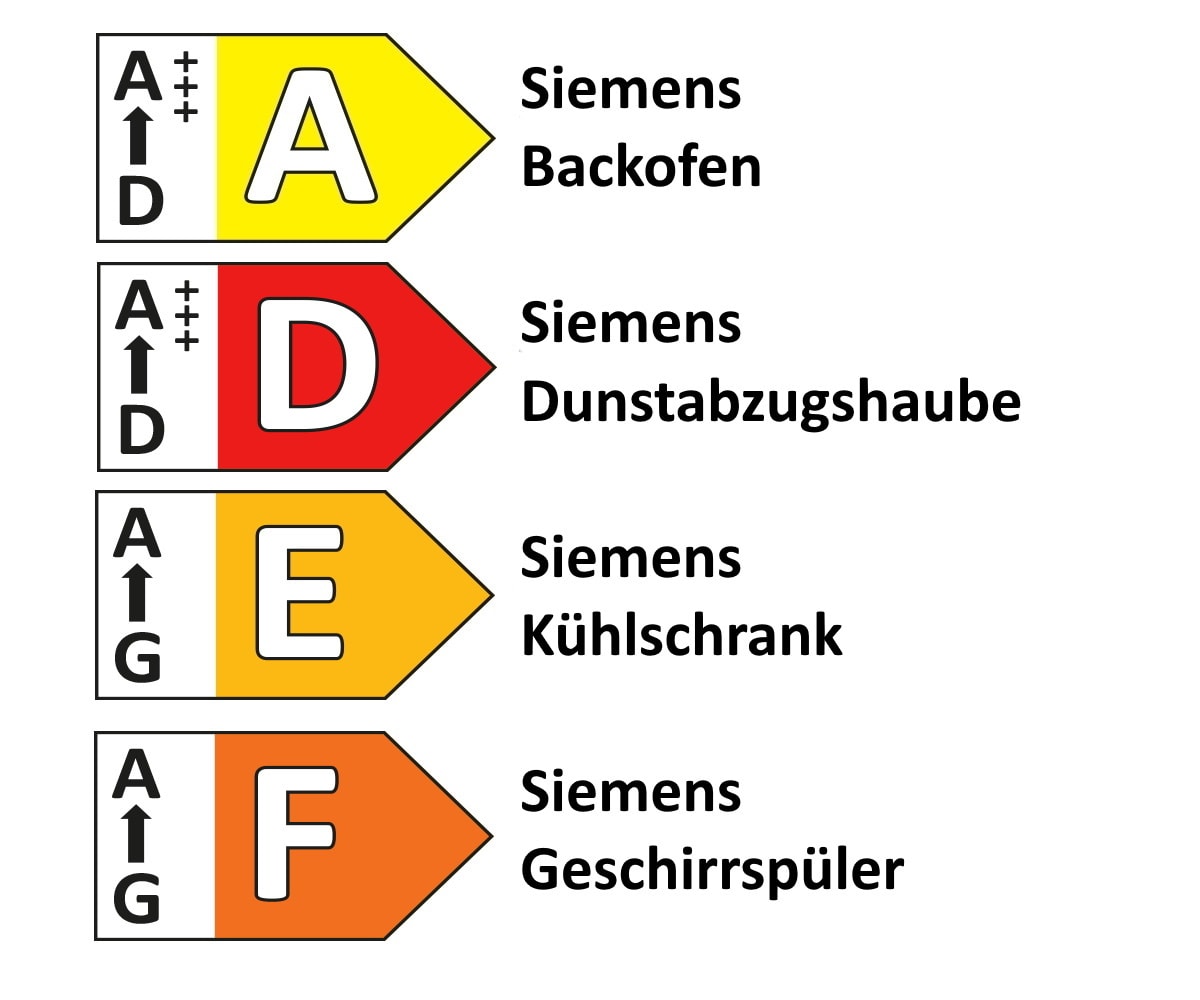 Einbauküche Rosian/Lenzen, Nussbaum Nachbildung/weiß, inkl. Siemens Elektrogeräte