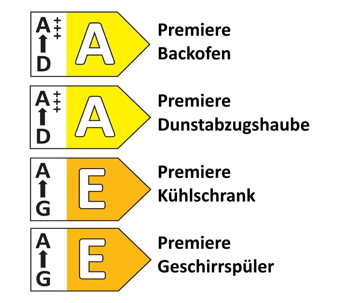 Einbauküche Flash, Hochglanz weiß, inkl. Elektrogeräte