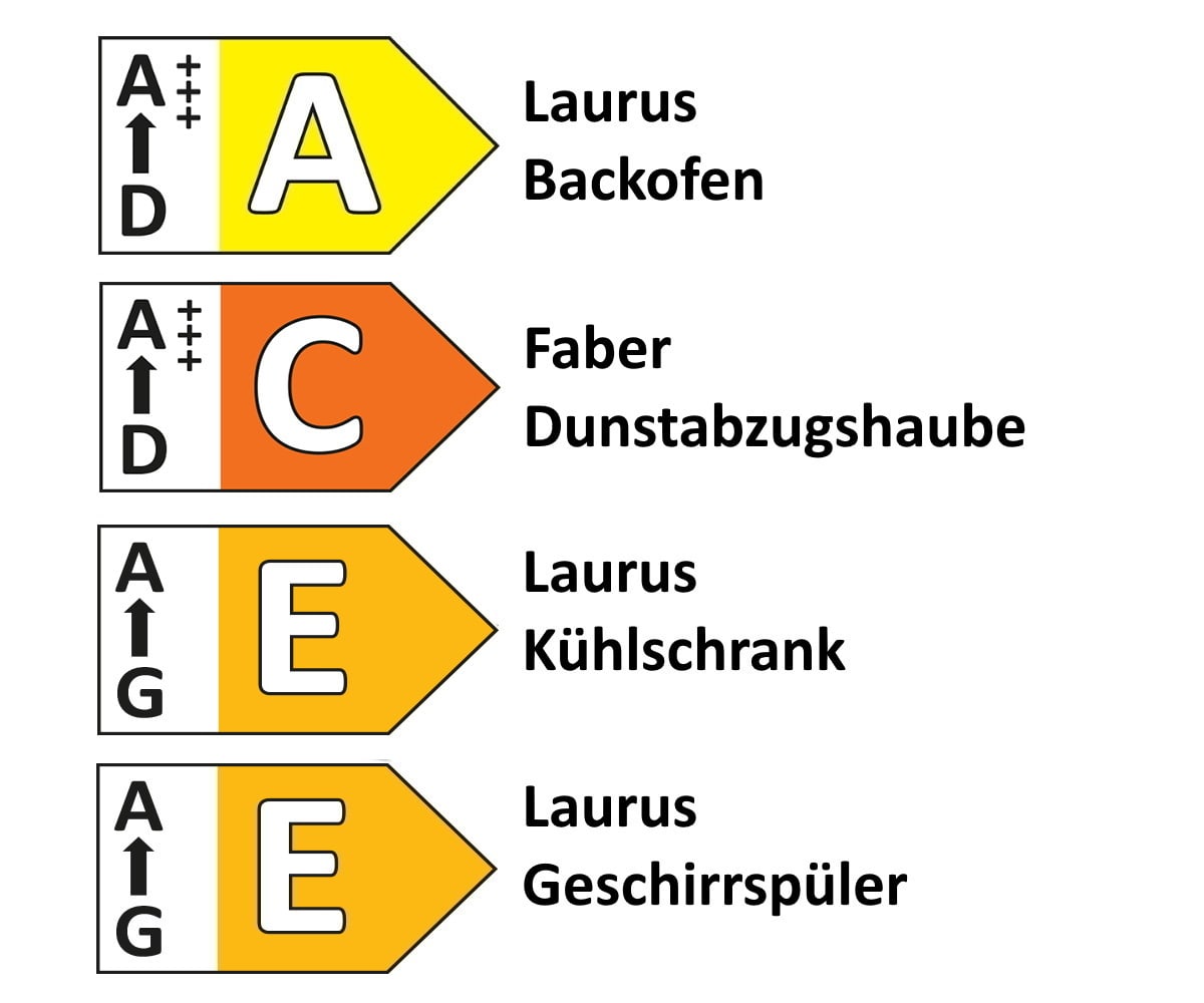 Einbauküche Laser, alpinweiß, inkl. Elektrogeräte 