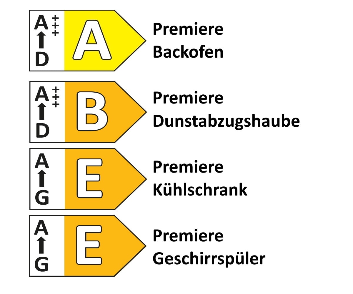 Einbauküche Esilia, grafitschwarz, inkl. Elektrogeräte