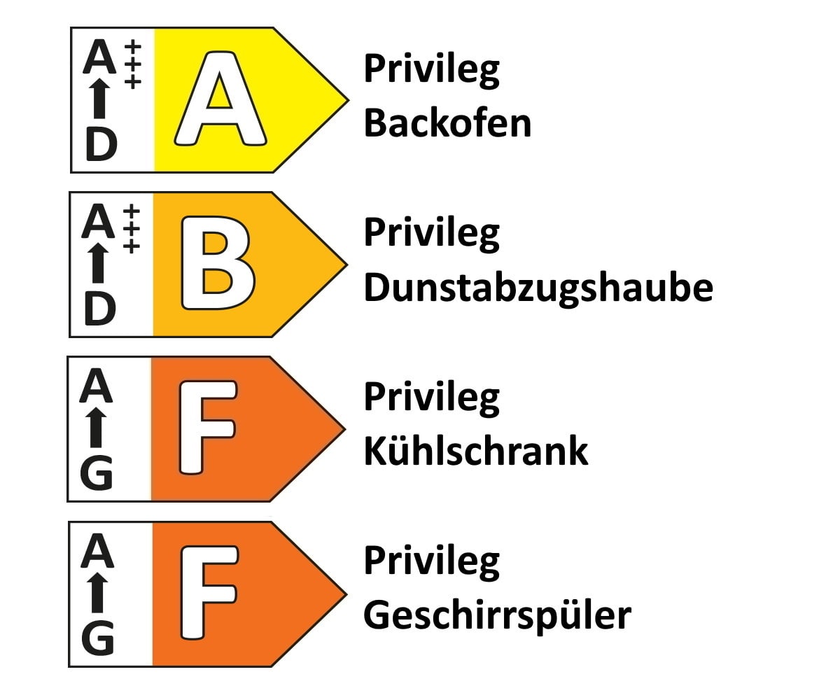 Einbauküche Flash, Hochglanz seidengrau, inkl. Privileg Elektrogeräte