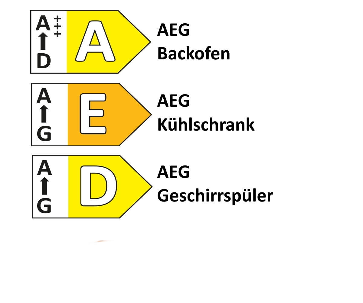 Einbauküche Esilia, fjordblau, inkl. AEG Elektrogeräte