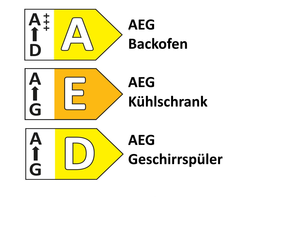 Einbauküche Felde, seidengrau/schiefergrau, inkl. AEG Elektrogeräte