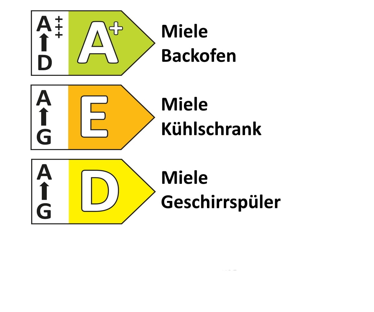 Einbauküche Rosian, Nussbaum Nachbildung, inkl. Miele Elektrogeräte