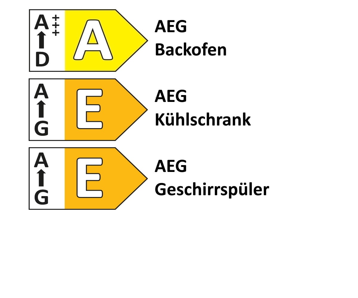 Einbauküche Torna, schiefergrau/alpinweiß, inkl. AEG Elektrogeräte