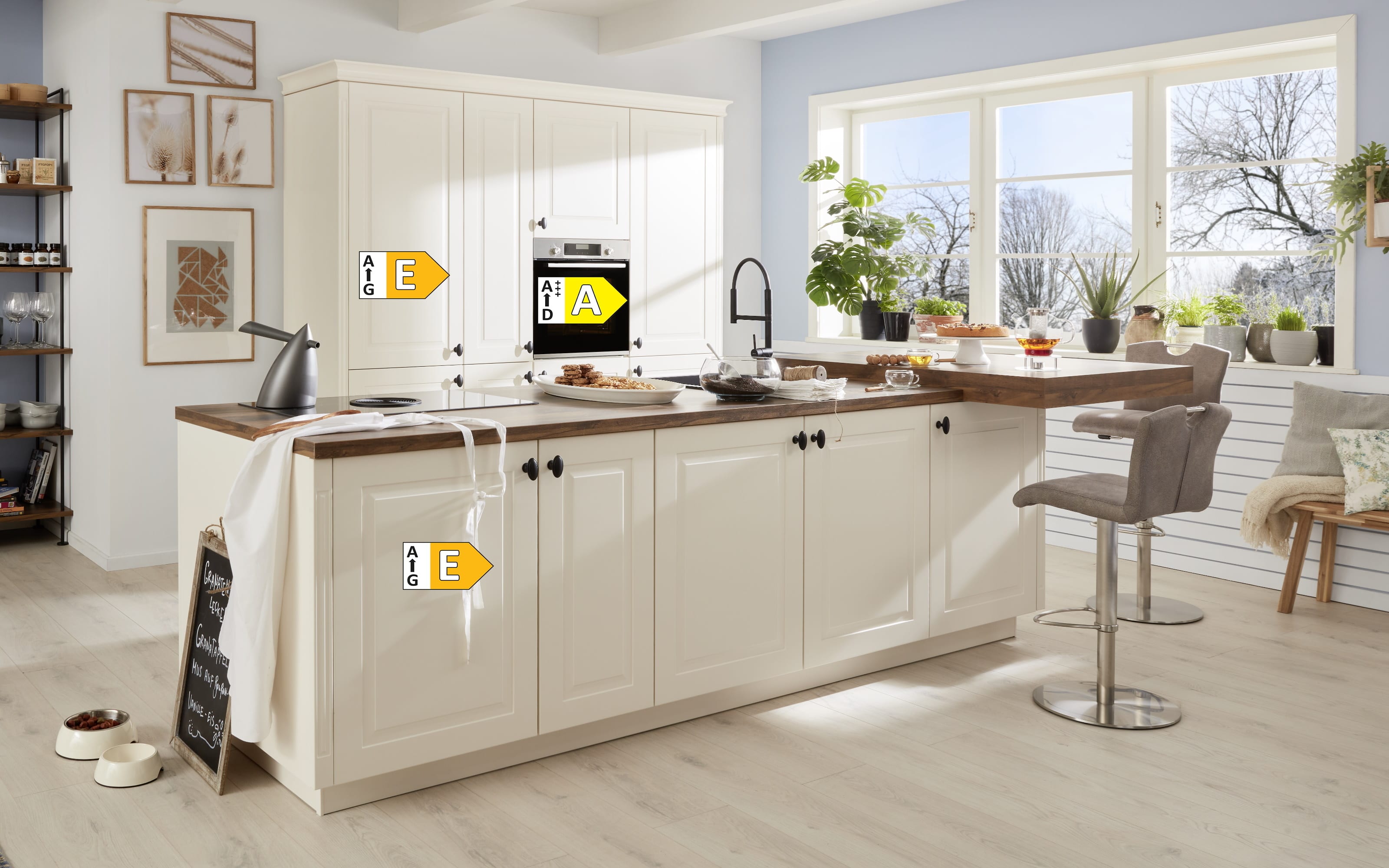 Einbauküche Sylda, weiß, inkl. Bosch Elektrogeräte