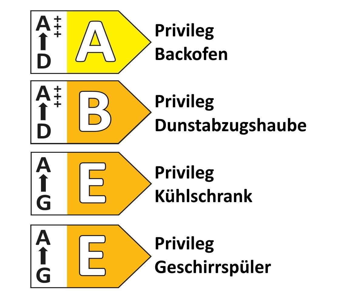 Einbauküche Torna, schiefergrau, inkl. Privileg Elektrogeräte