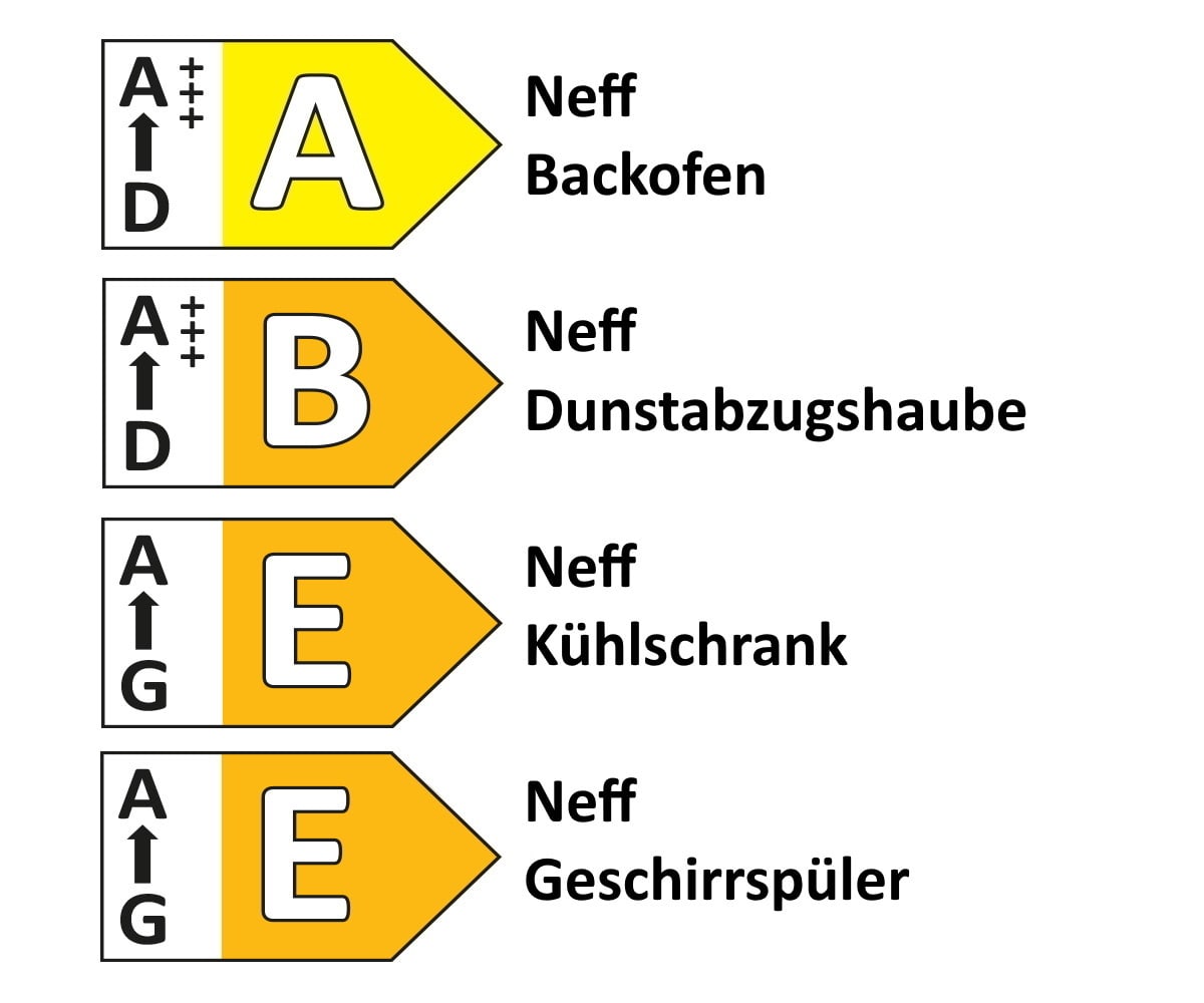 Einbauküche Seega/Stadum, schiefergrau/Eiche Havanna Nachbildung, inkl. Neff Elektrogeräte