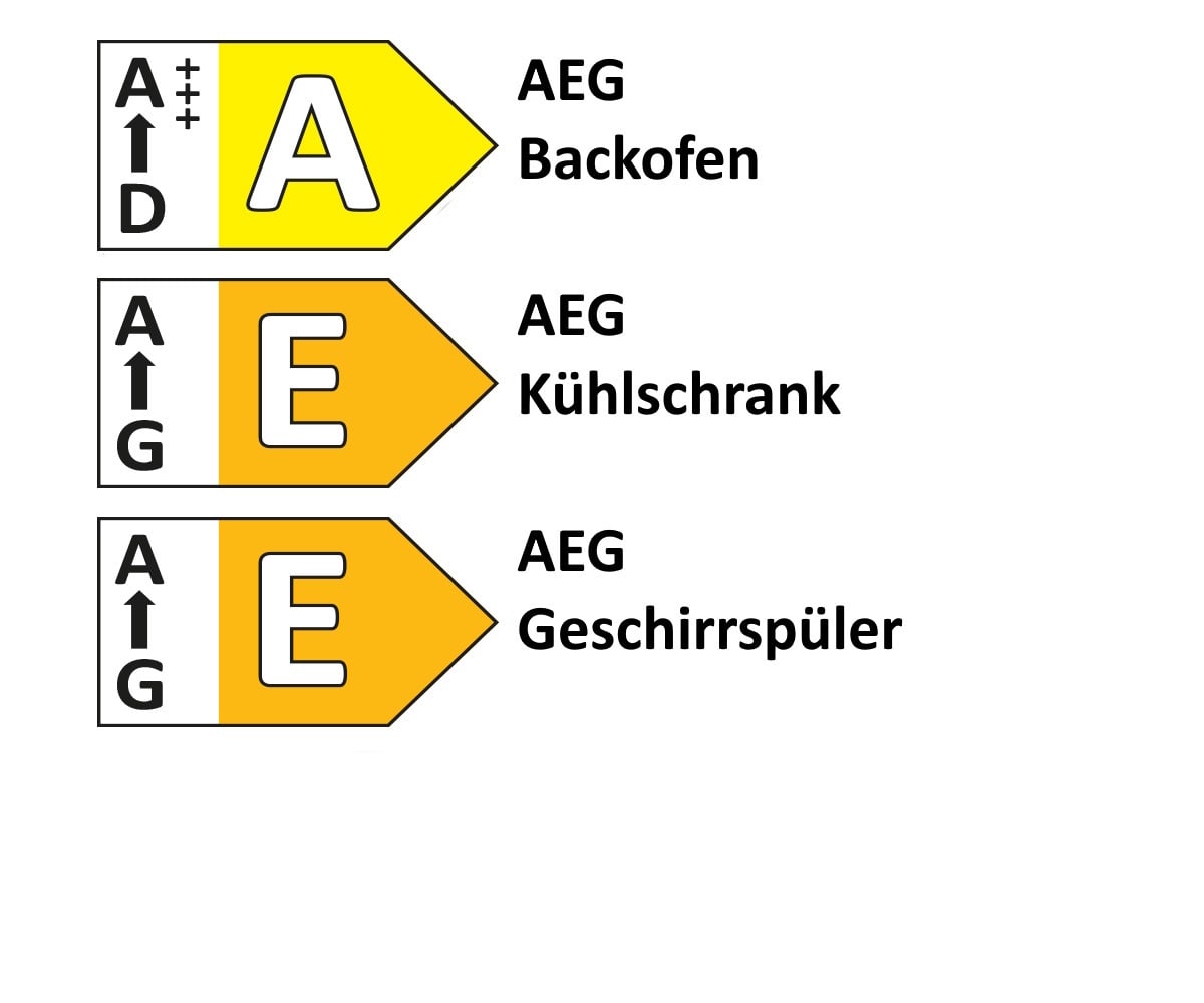 Einbauküche Touch, alpinweiß, inkl. AEG Elektrogeräte