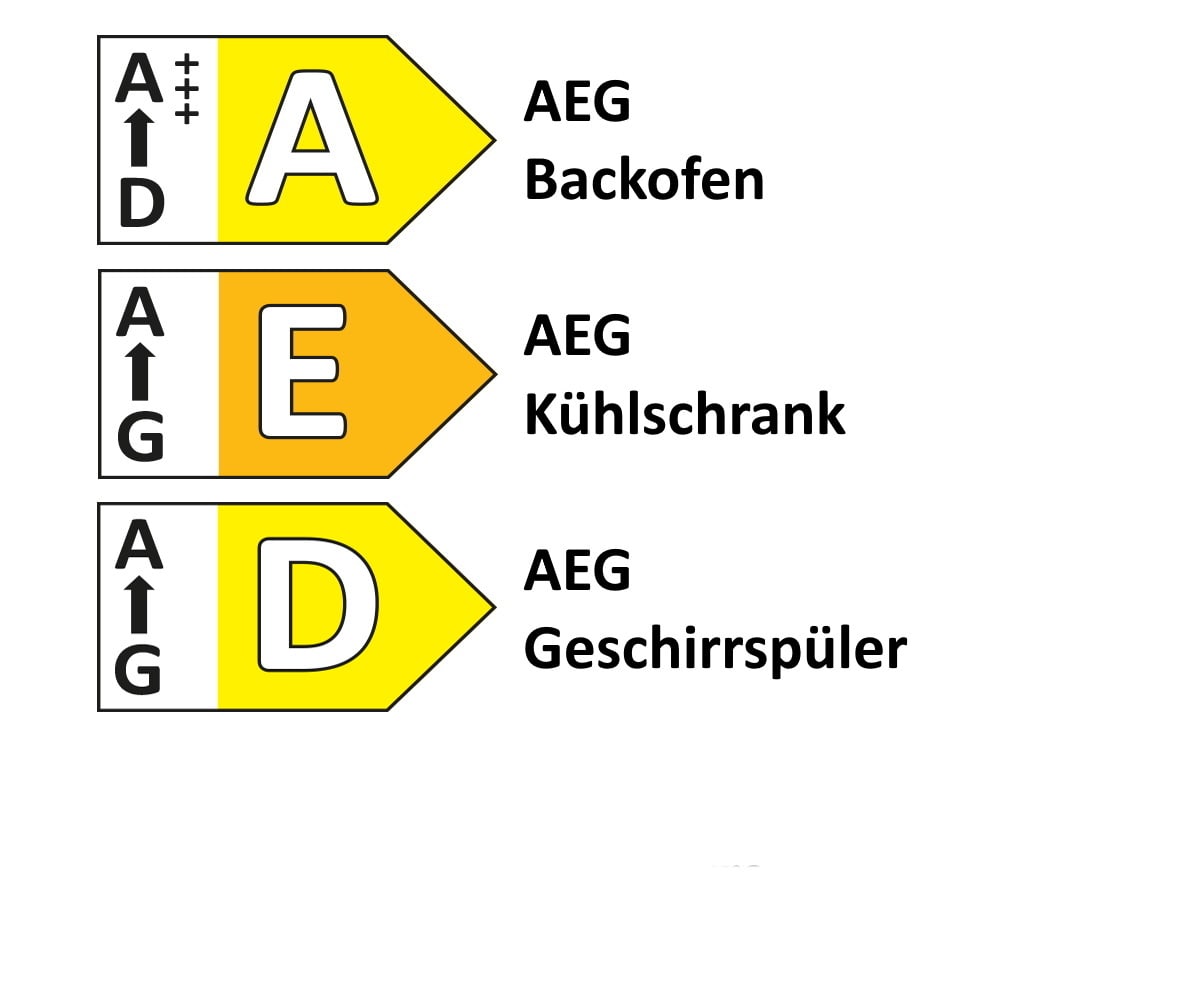 Einbauküche Esilia, graphit, inkl. AEG Kochfeldabzug und inkl. AEG Elektrogeräte