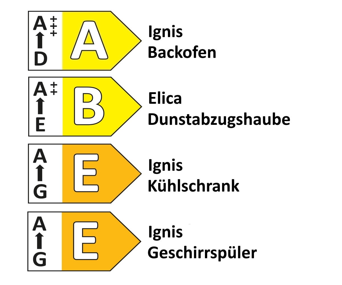 Einbauküche Star, hellgrau, inkl. Elektrogeräte