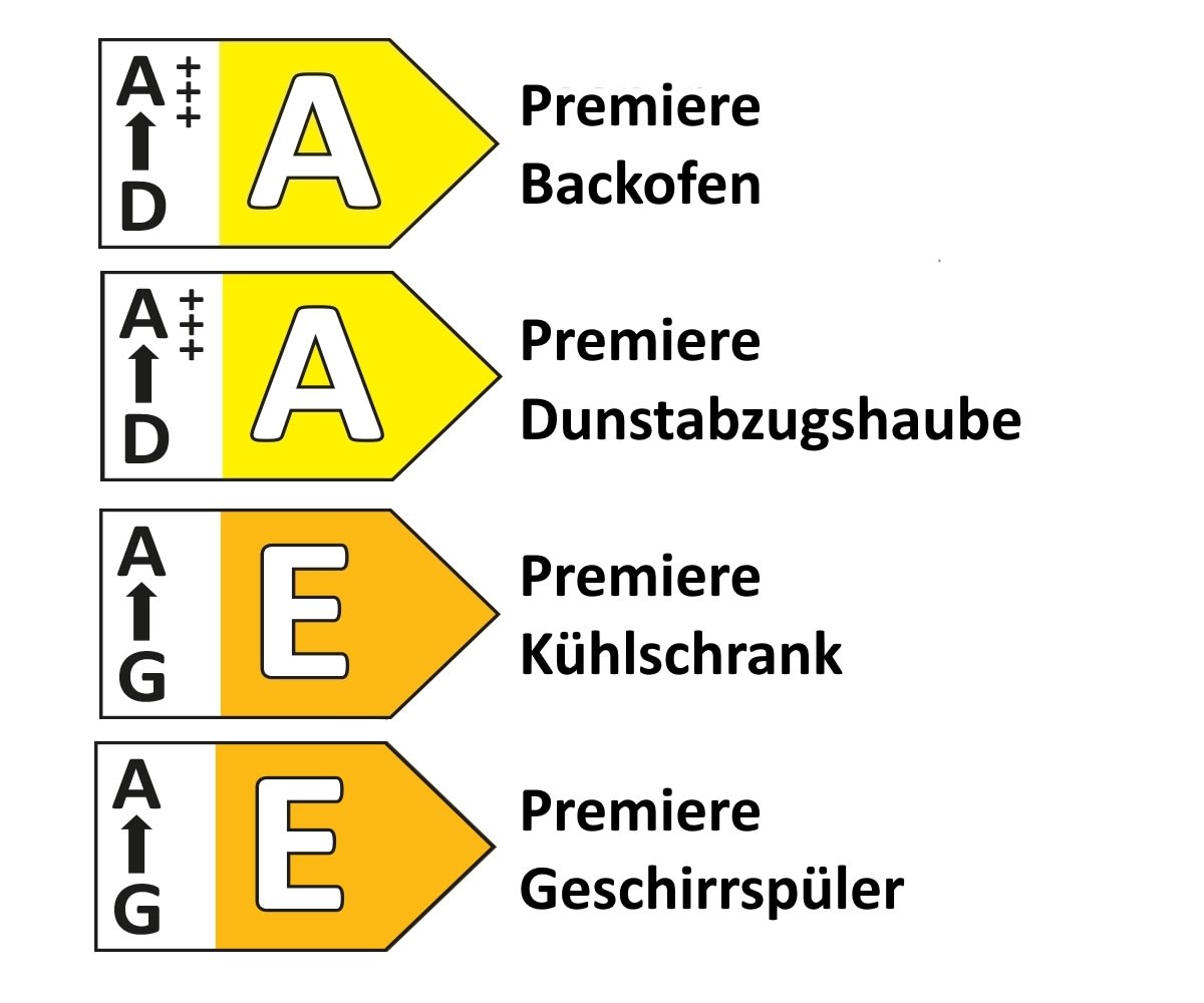 Einbauküche Stana/Plamos, Hochglanz weiß, inkl. Elektrogeräte
