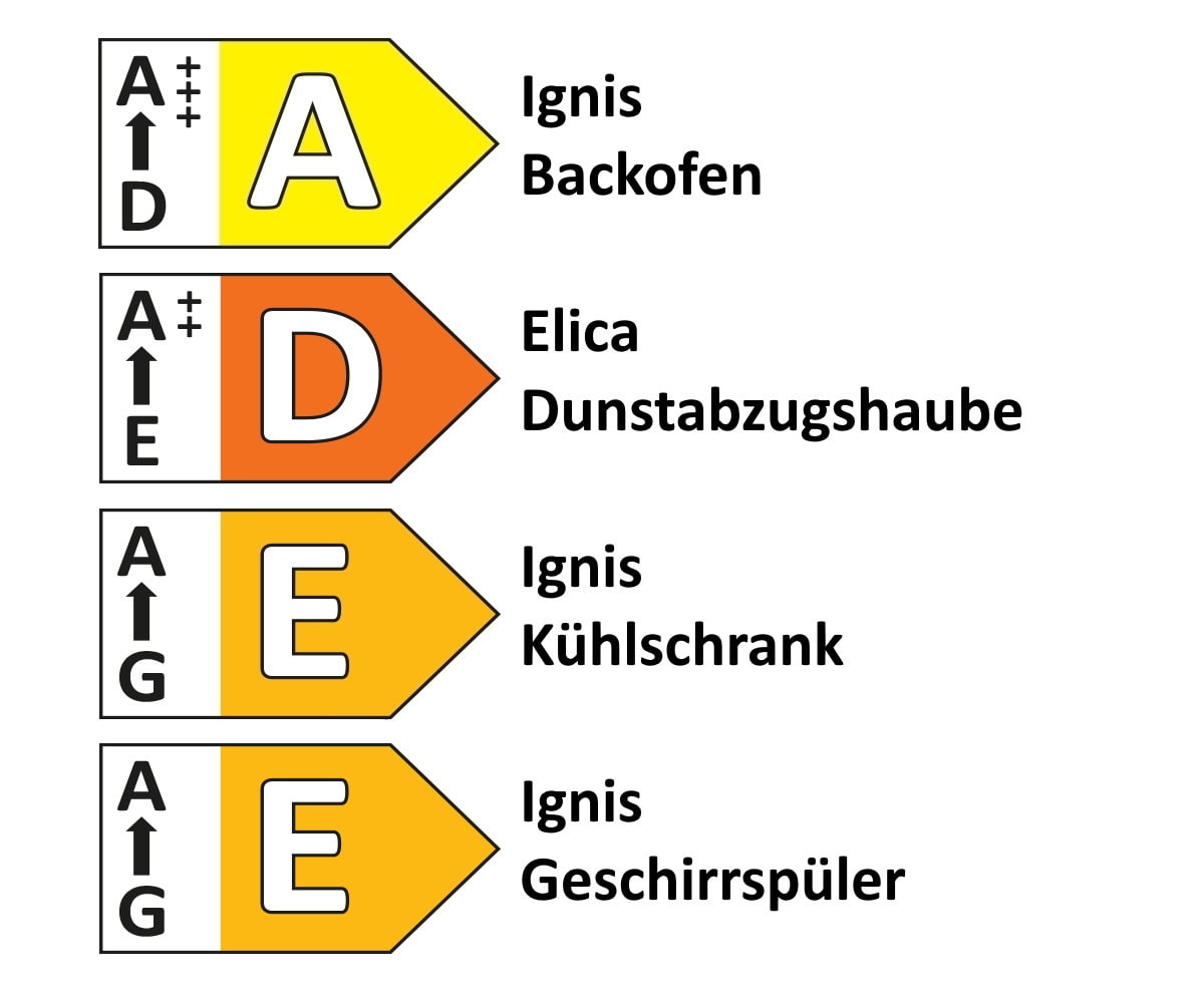 Einbauküche Win/Plan, weiß/Eiche Nachbildung, inkl. Elektrogeräte