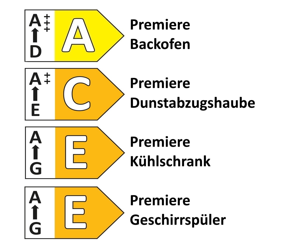 Einbauküche Clean/Plan, creme/astig Eiche Nachbildung, inkl. Elektrogeräte