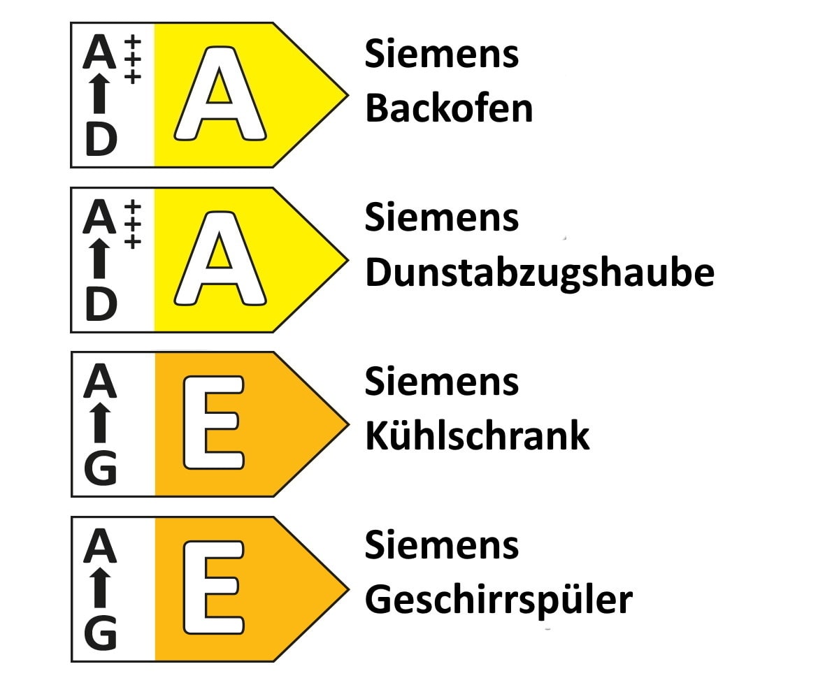 Einbauküche Uno/Toronto, weiß/Alteiche natur Nachbildung, inkl. Siemens Elektrogeräte