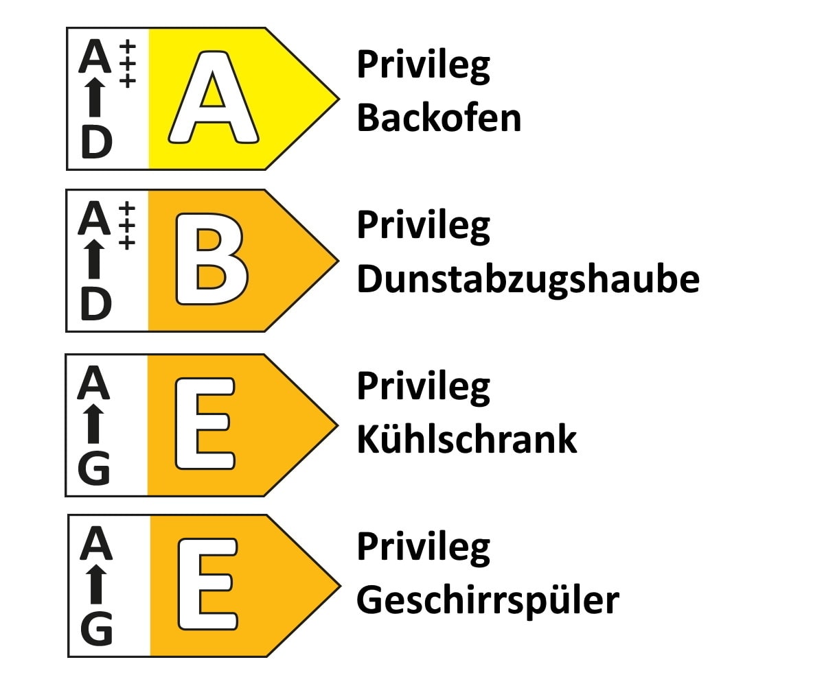 Einbauküche Laser brillant, perlgrau, inkl. Privileg Elektrogeräte