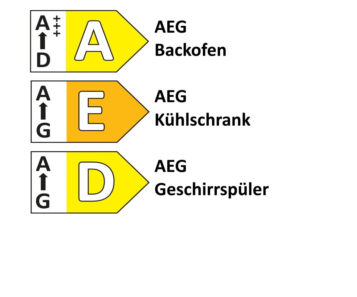 Einbauküche Uno, graphit, inkl. AEG Elektrogeräte