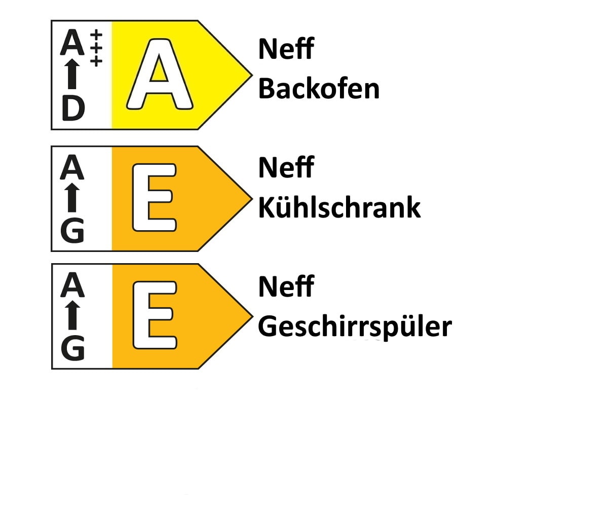 Einbauküche AV 2130, Hochglanz weiß, inkl. Neff Elektrogeräte