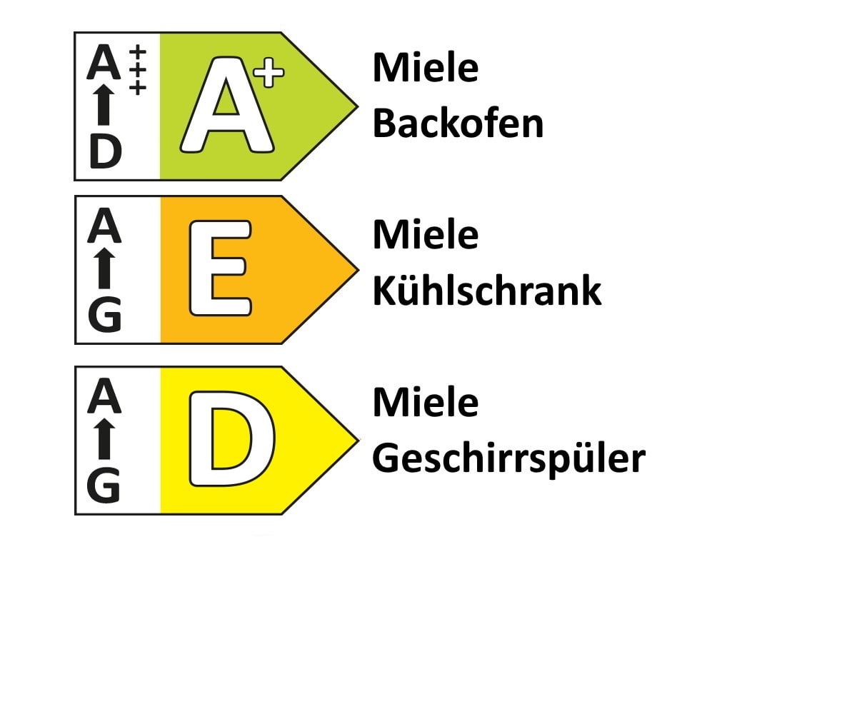 Einbauküche Uno/Comet, polarweiß, inklusive Miele Elektrogeräte