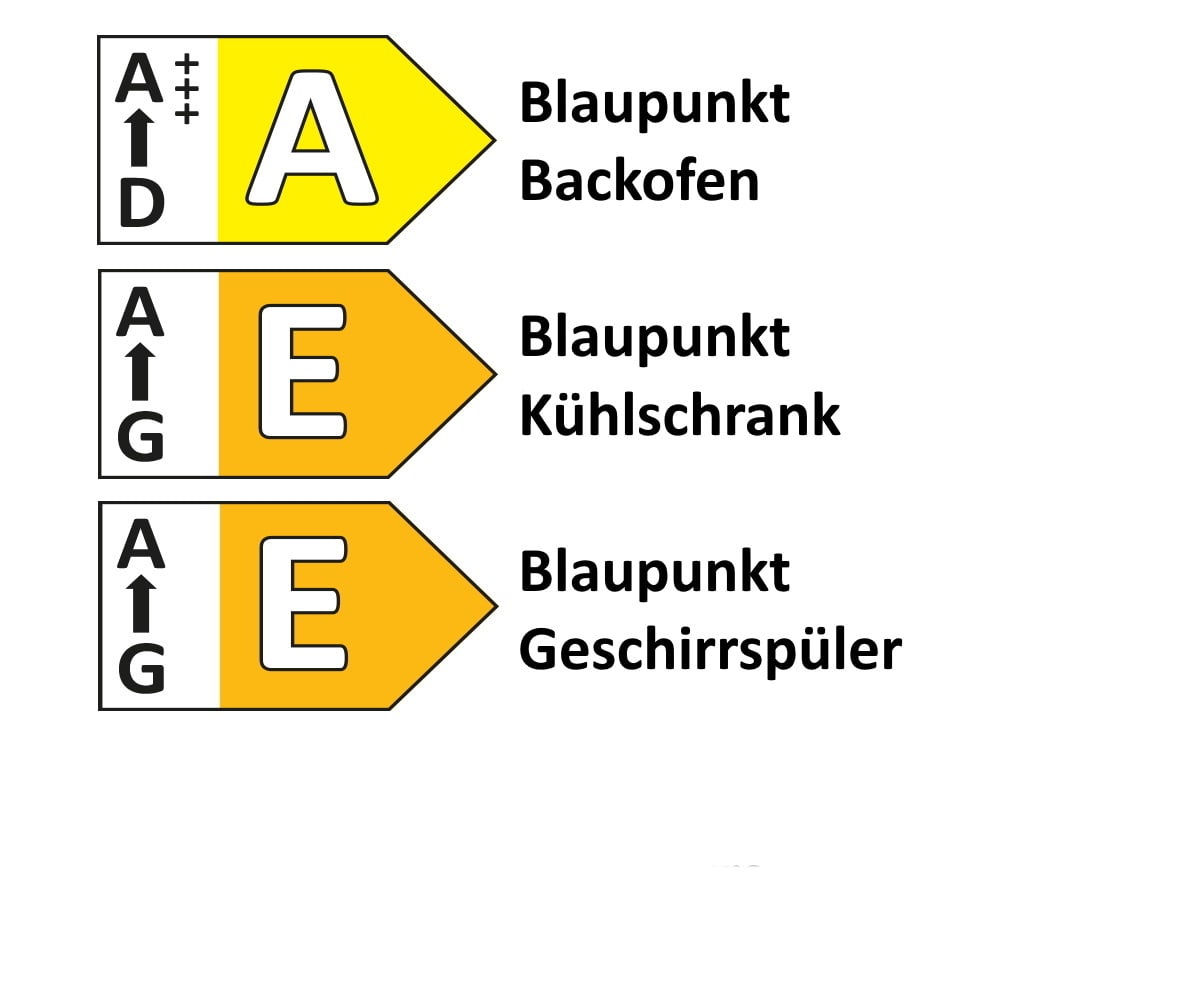 Einbauküche Uno/Comet, polarweiß, inklusive Blaupunkt Elektrogeräte