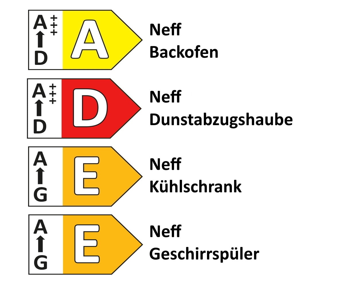 Einbauküche Ravenna,  weiß/beige, inkl. Neff Elektrogeräte