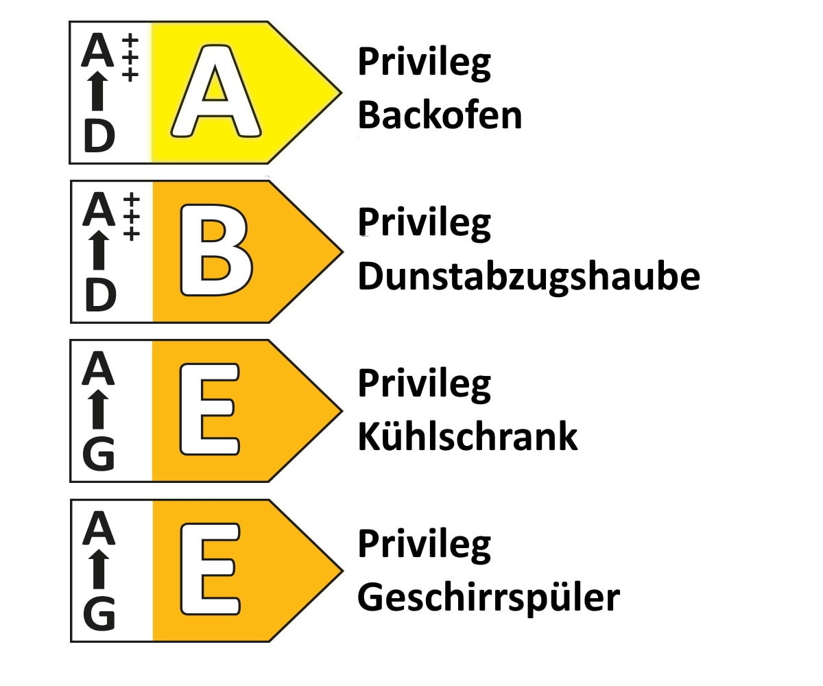 Einbauküche Roma, schwarz, inkl. Privileg Elektrogeräte