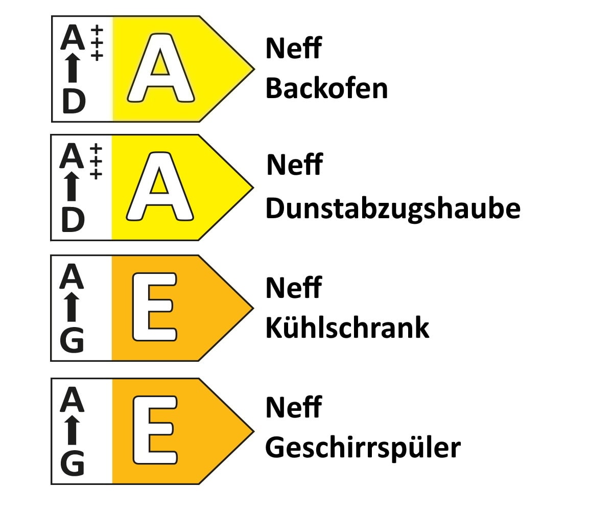 Einbauküche Roma, schwarz, inkl. Neff Elektrogeräte