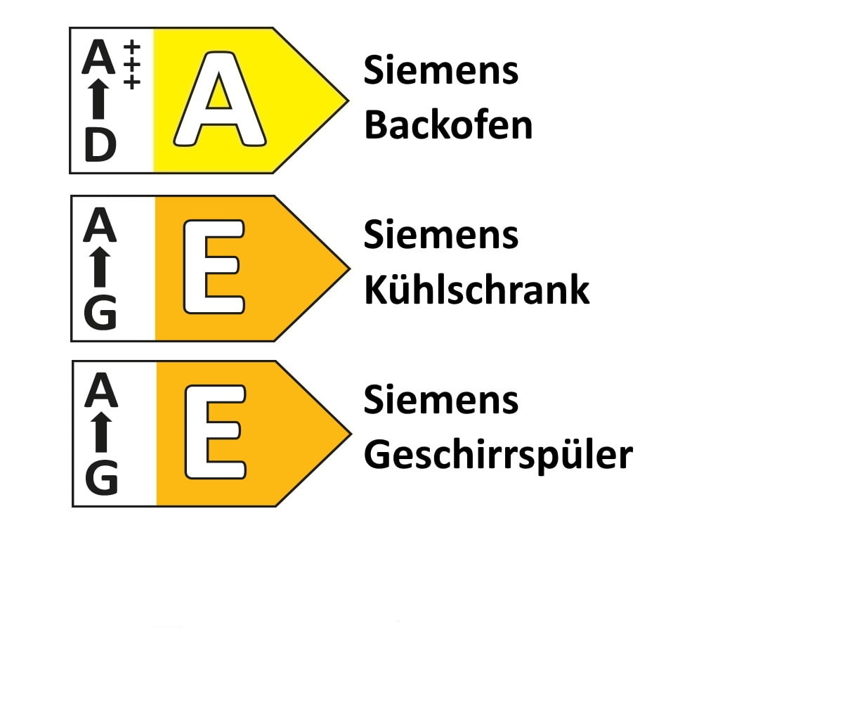 Einbauküche Laser brillant, Hochglanz satin, inkl. Siemens Elektrogeräte