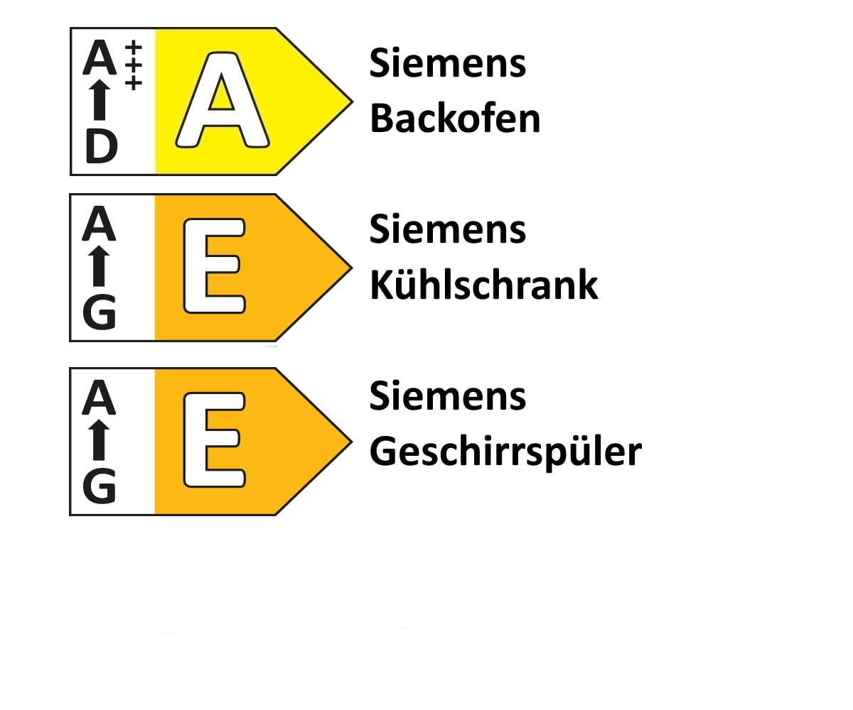 Einbauküche Perfect brillant, crema magnolia, inkl. Siemens Elektrogeräte