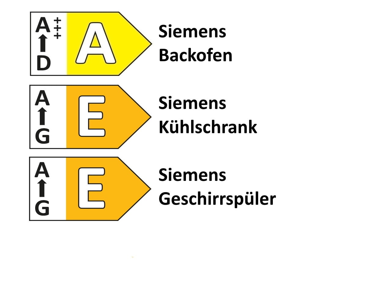 Einbauküche Bristol, Eukalyptus Esche mint Lack, inkl.  Siemens Elektrogeräte