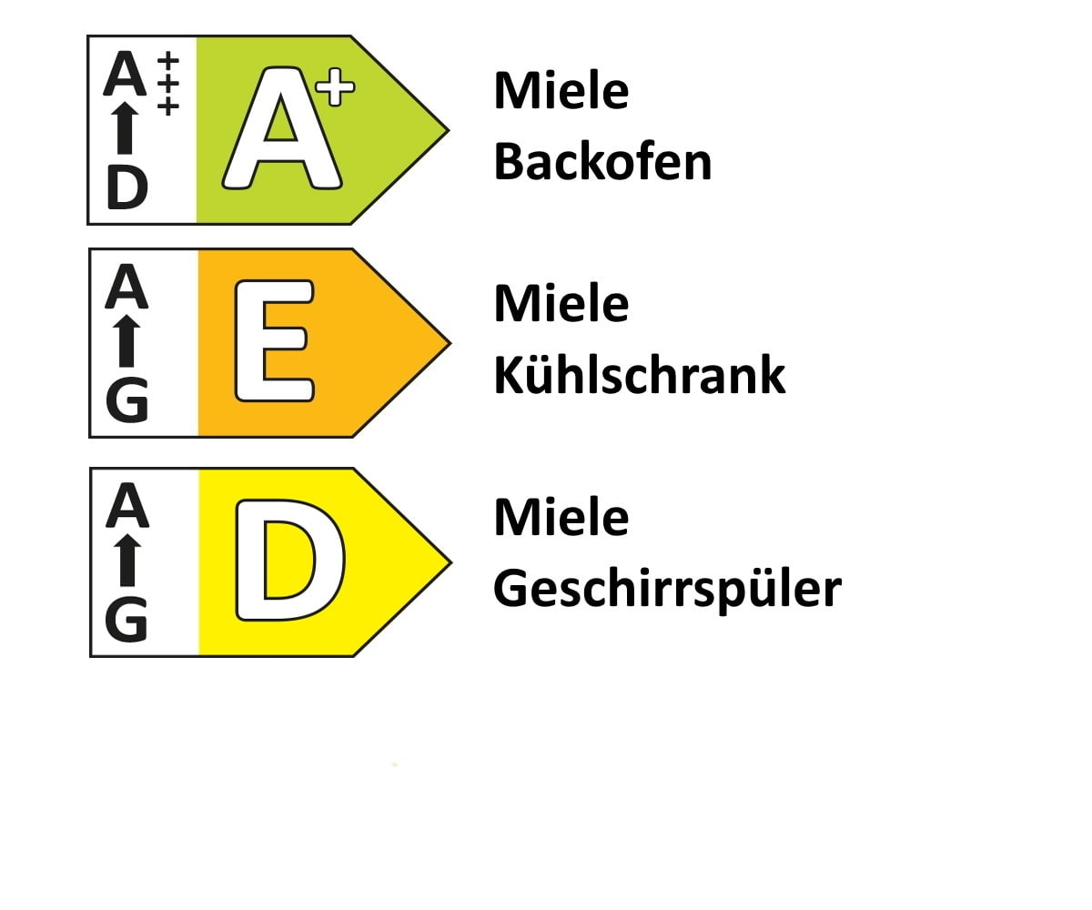 Einbauküche Bristol, Eukalyptus Esche Lack, inkl. Miele Elektrogeräte