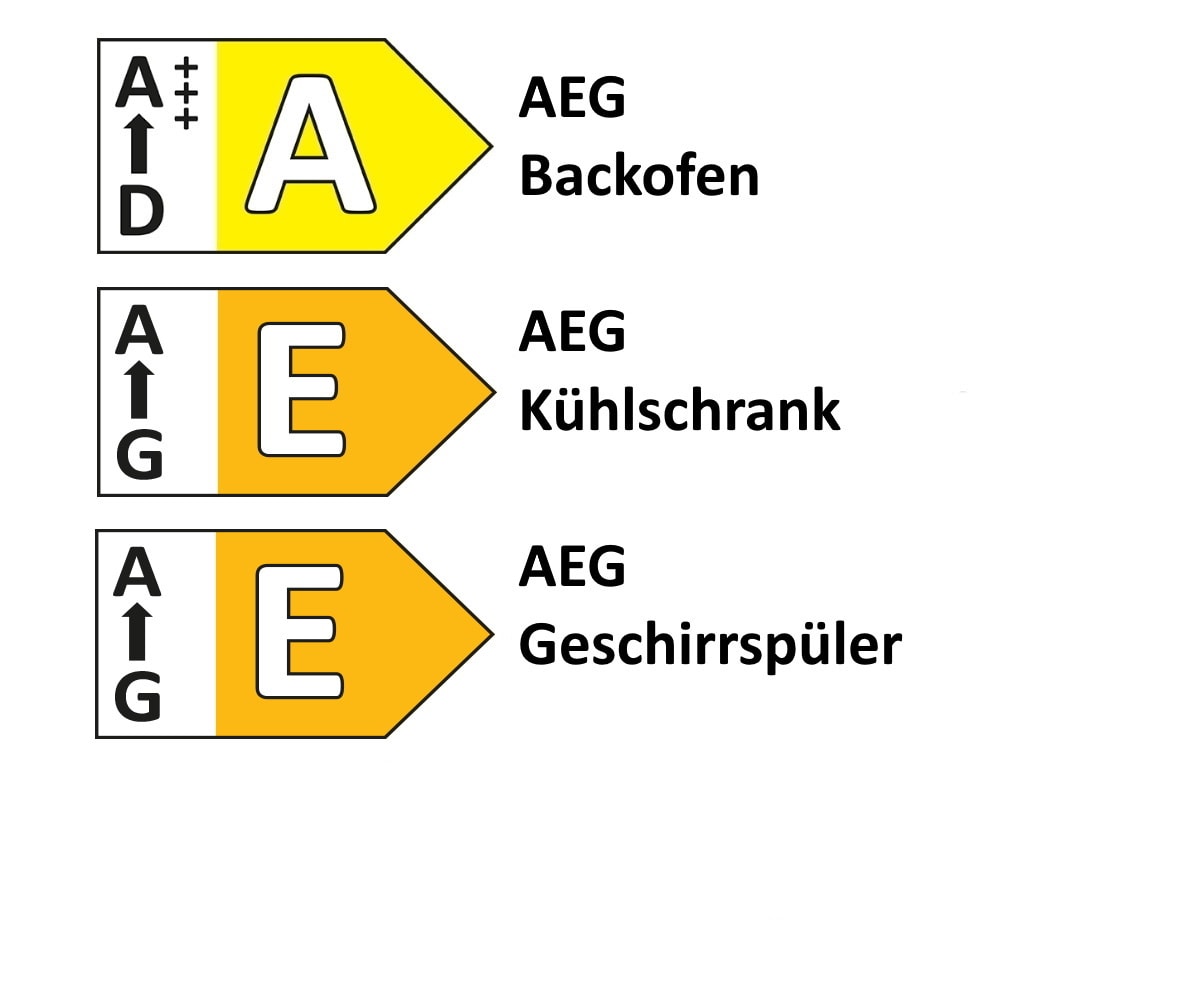 Einbauküche Perfect brillant/Bali, weiß, inkl. AEG Elektrogeräte