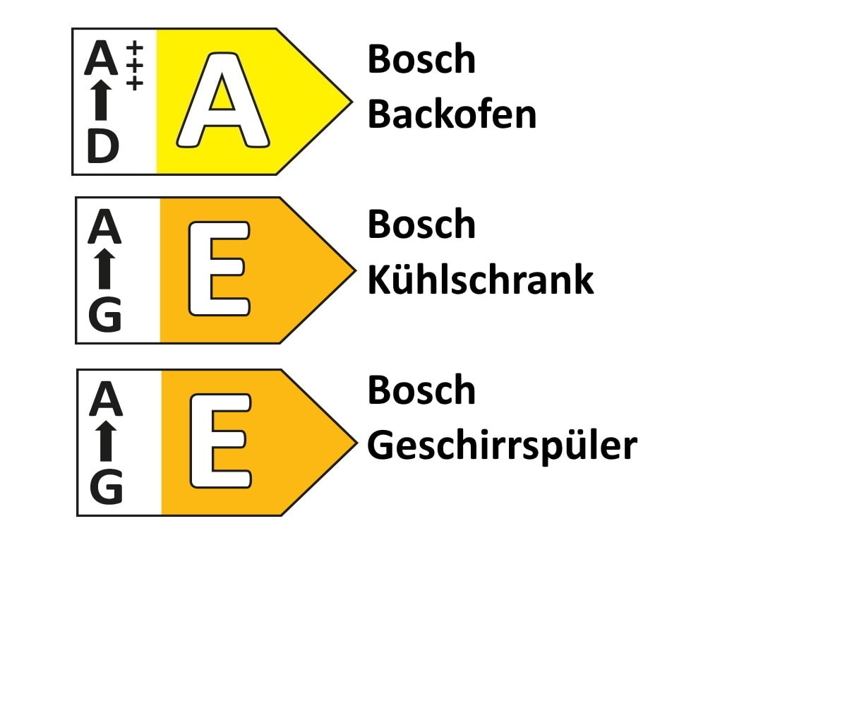 Einbauküche Uno/Walden, schwarz/Eiche wild Nachbildung, inkl. Bosch Elektrogeräte