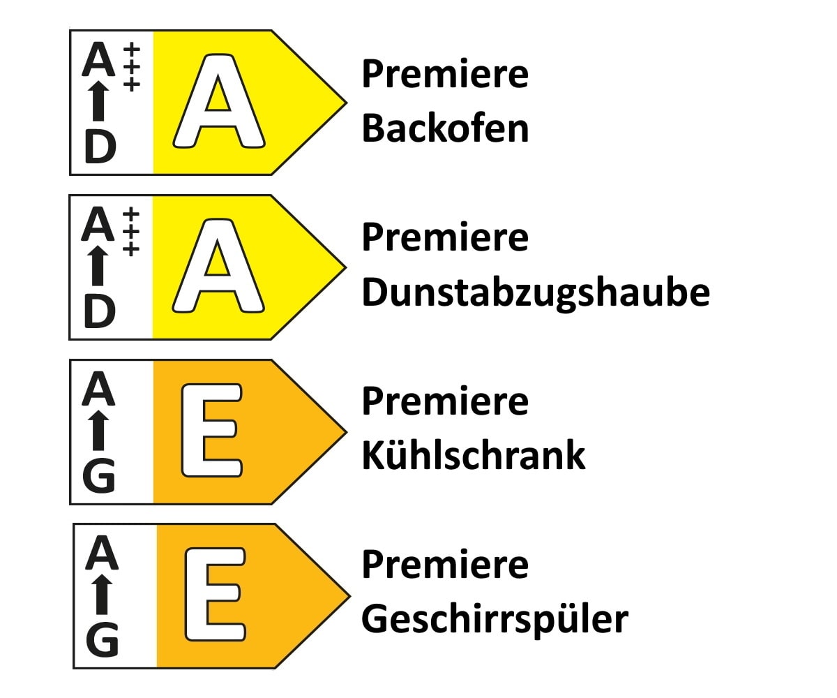 Einbauküche Uno, matt perlgrau, inkl. Elektrogeräte