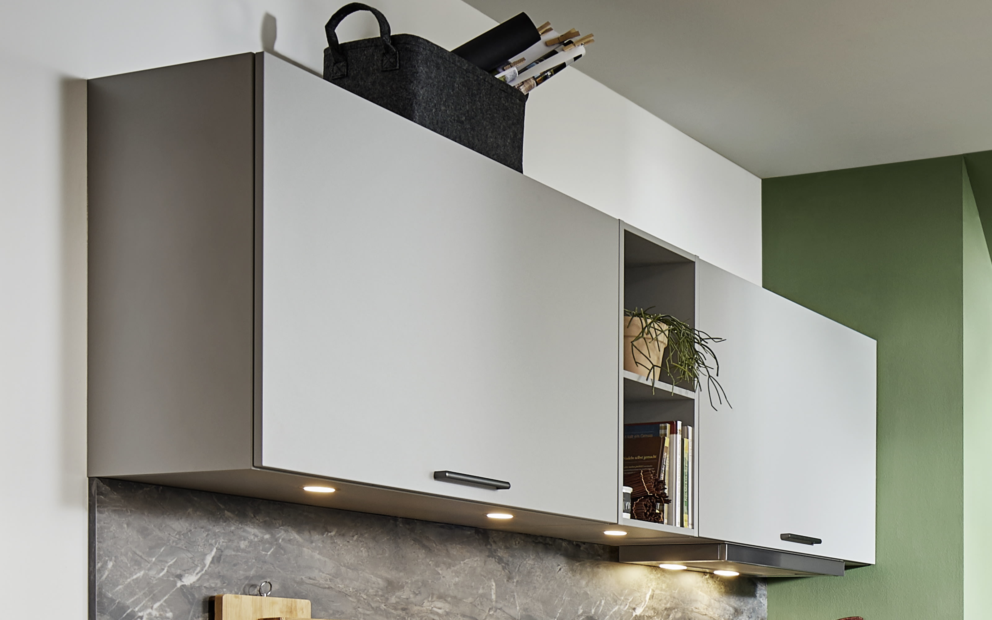 Einbauküche Uno, matt perlgrau, inkl. Siemens Elektrogeräte