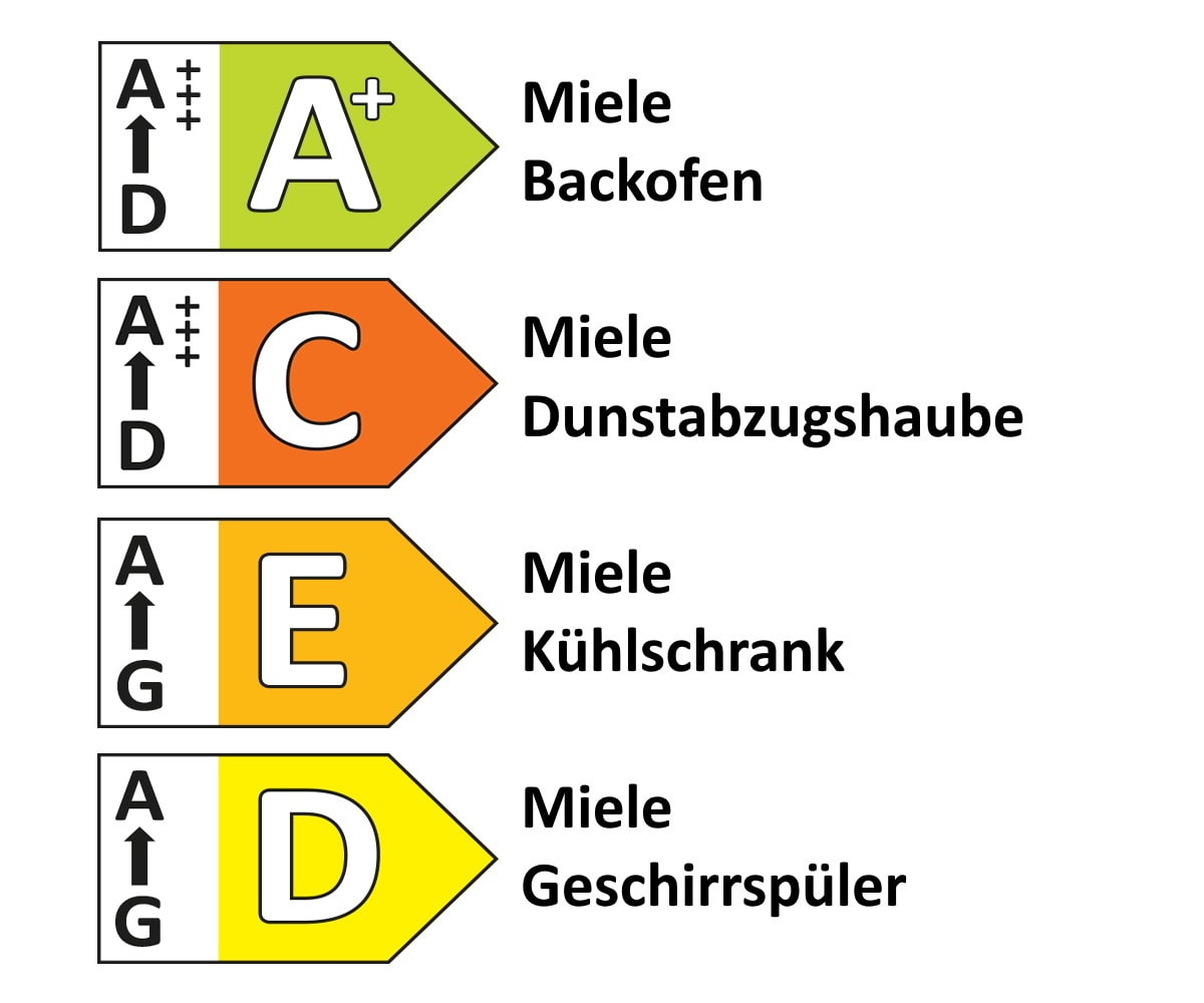 Einbauküche Uno/Bali, perlgrau/Nussbaum Nachbildung, inkl. Miele Elektrogeräte