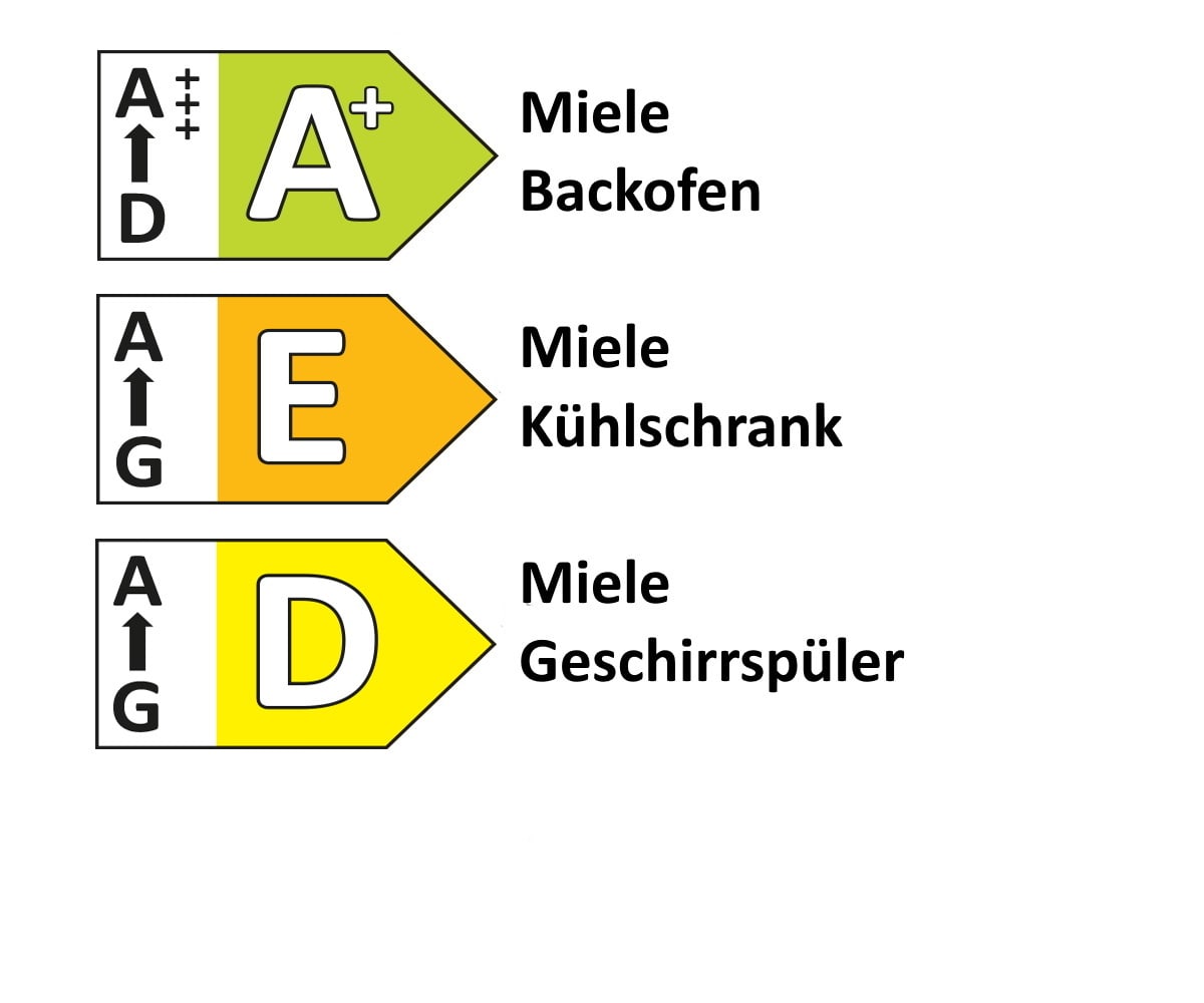 Einbauküche Uno, weiß fein strukturiert, inkl. Miele Elektrogeräte