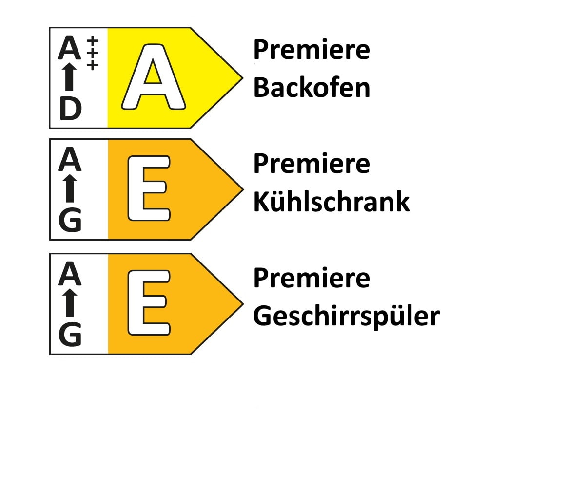 Einbauküche Uno, weiß fein strukturiert, inkl. Elektrogeräte