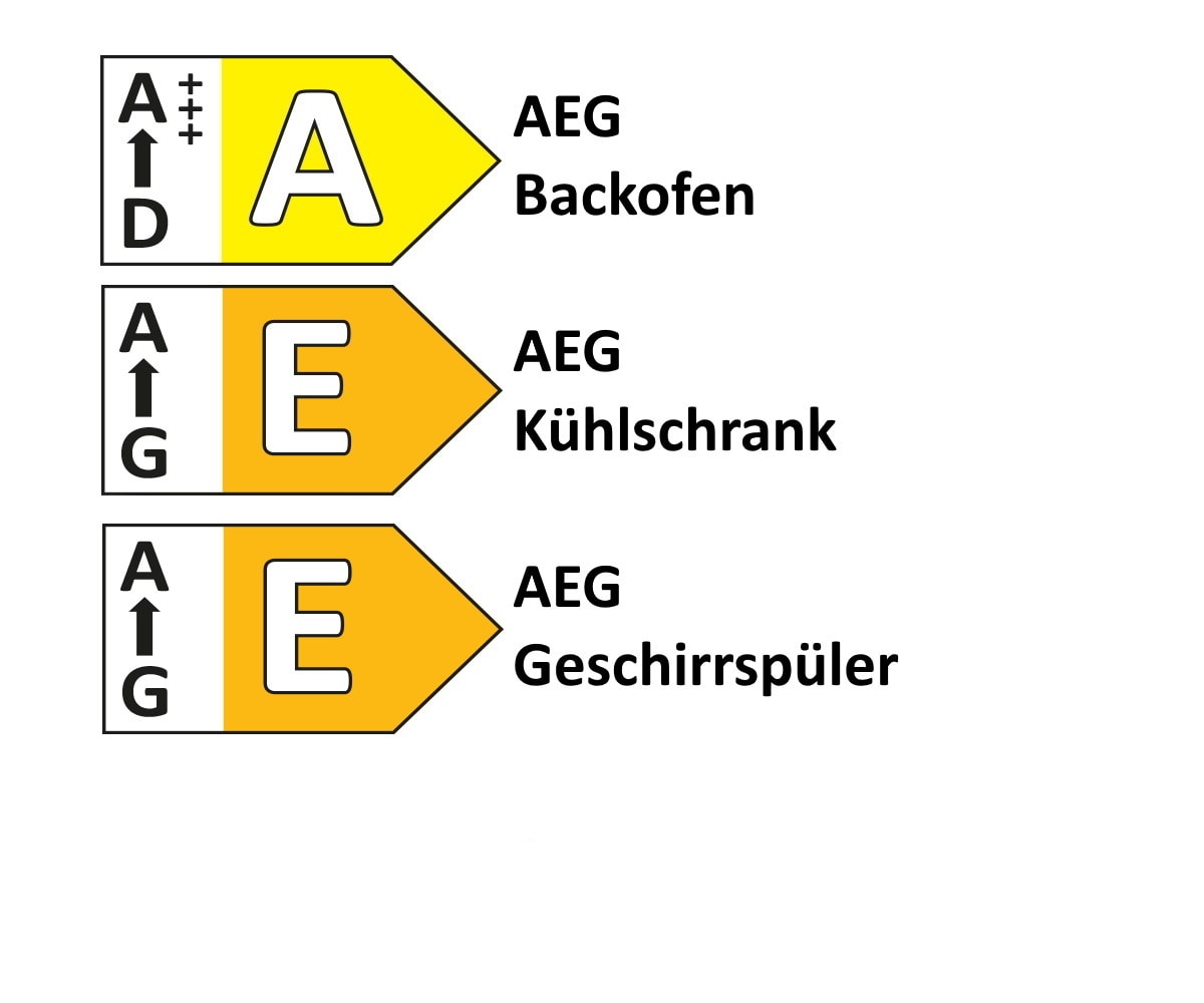 Einbauküche Uno, weiß fein strukturiert, inkl. AEG Elektrogeräte