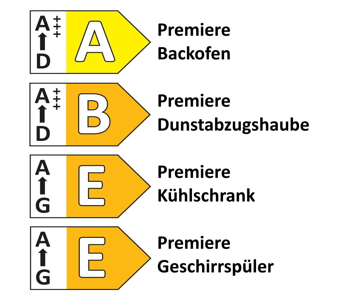 Einbauküche Uno, graphit, inkl. Elektrogeräte