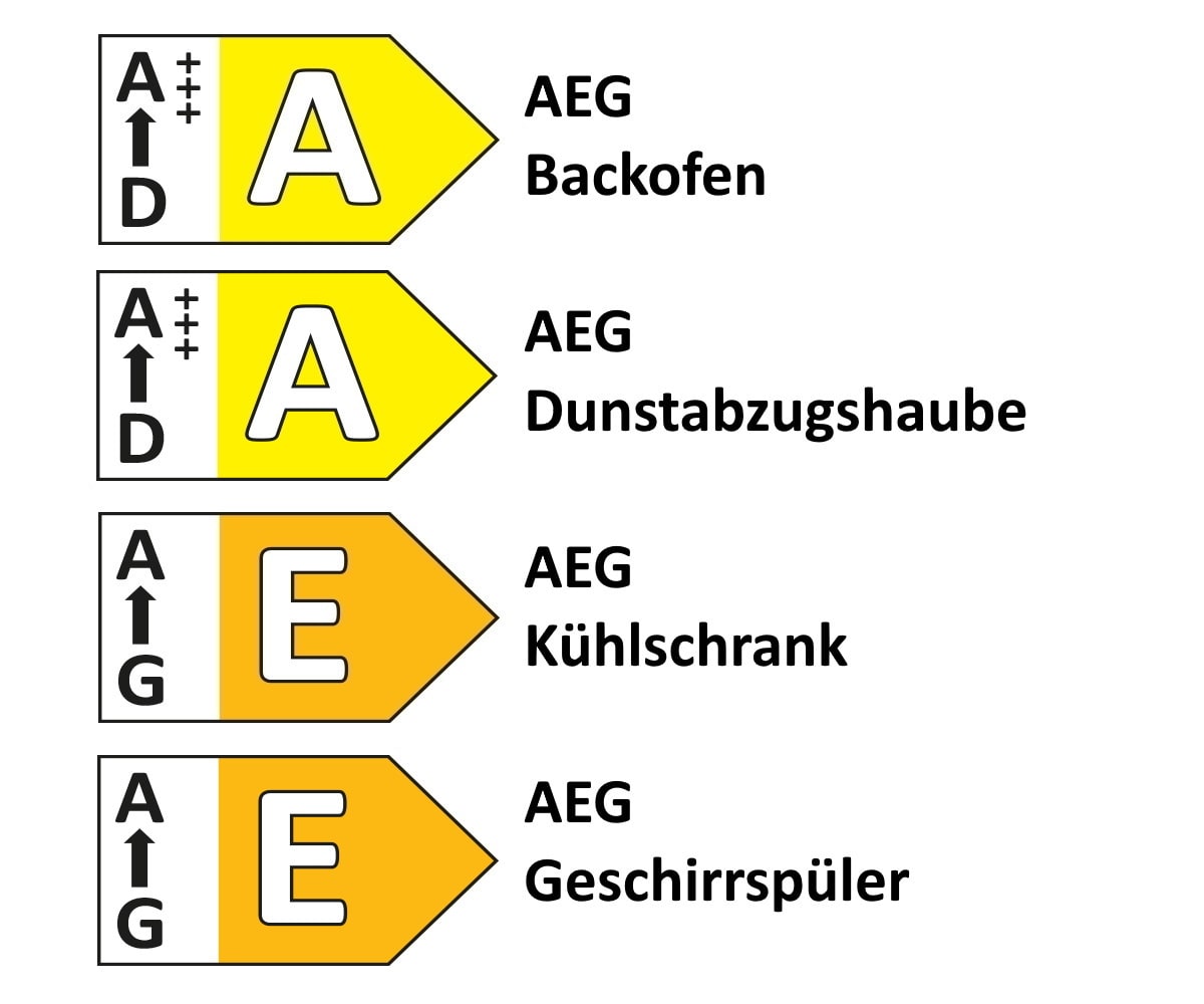 Einbauküche Uno, graphit, inkl. AEG Elektrogeräte