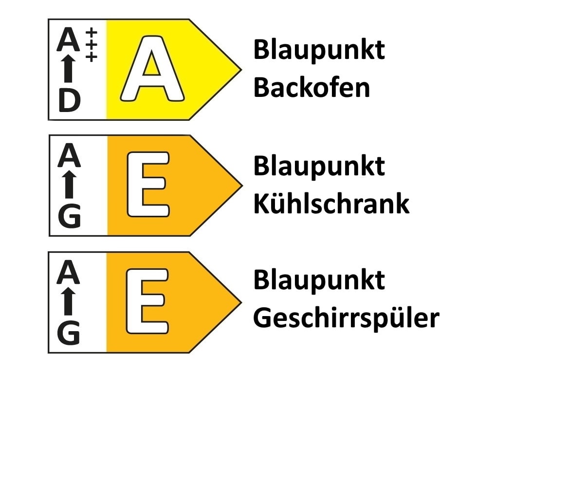 Einbauküche Scala/Calgary, amarant/Samteiche schwarz Nachbildung, inkl. Blaupunkt Elektrogeräte