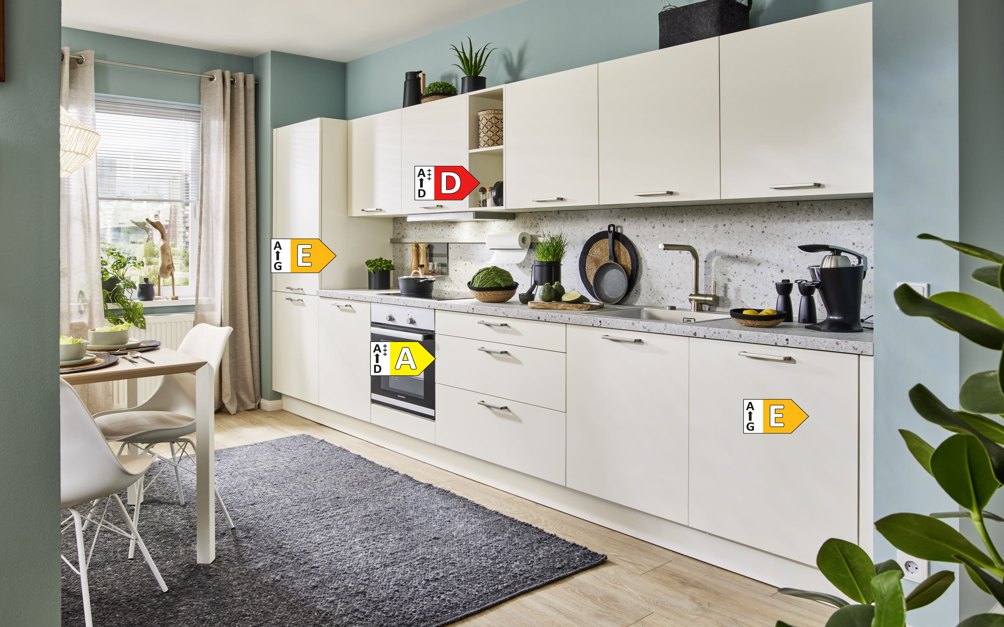 Einbauküche Top Soft, weiß matt, inklusive Bosch Elektrogeräte